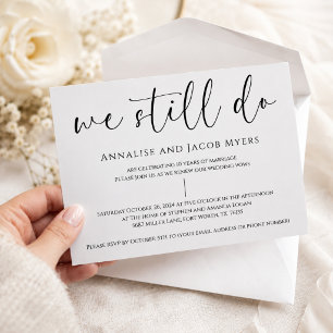Black and White We Still Do Vow Renewal Invitation