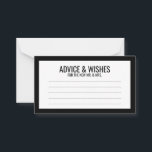 Black and White Wedding Advice and Wishes Card<br><div class="desc">Black and White Wedding Wedding Advice and Wishes Card
featuring your information in black bold sans serif font with black rectangle border.

Click on the customise it button to personalise the design.</div>