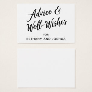 Black and White Wedding Advice & Well Wishes