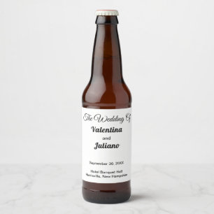 Black and White Wedding Beer Bottle Labels