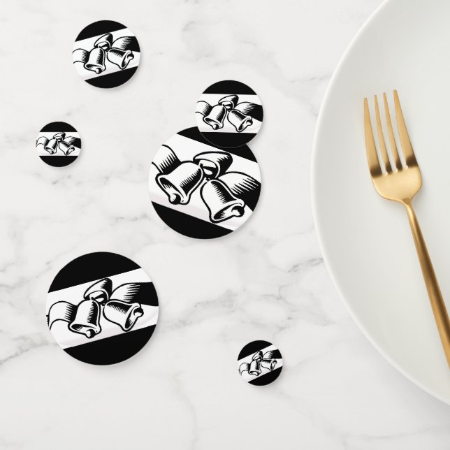 Black And White Wedding Bells Confetti (Group)
