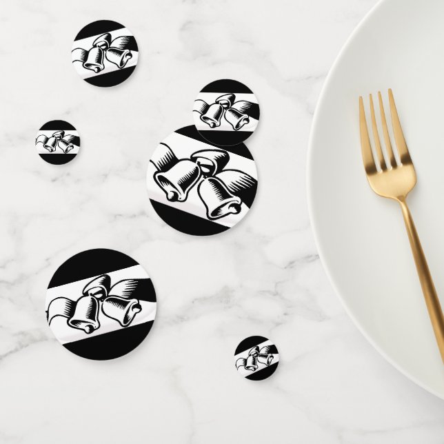 Black And White Wedding Bells Confetti (Group)