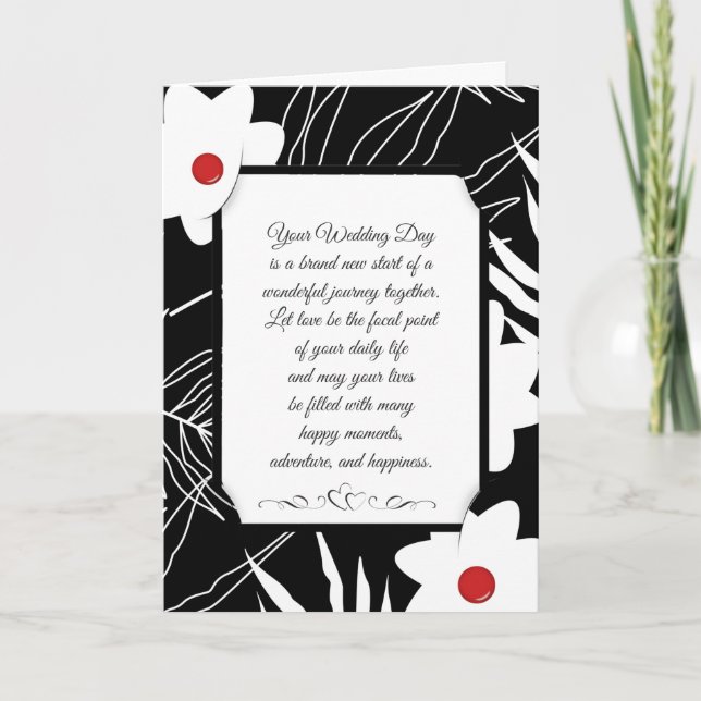 Black and White Wedding   Card (Front)