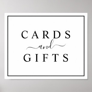 Black and White Wedding Cards & Gifts Sign