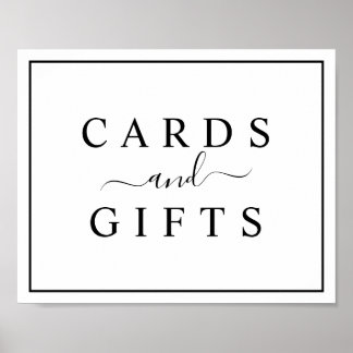 Black and White Wedding Cards & Gifts Sign