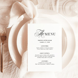 Black and White Wedding Classic Luxe Menu