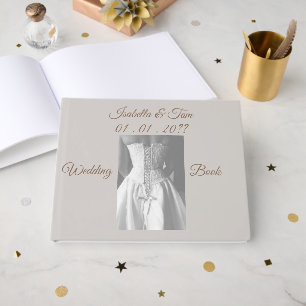 Black and White Wedding, Custom Names Memory Guest Book