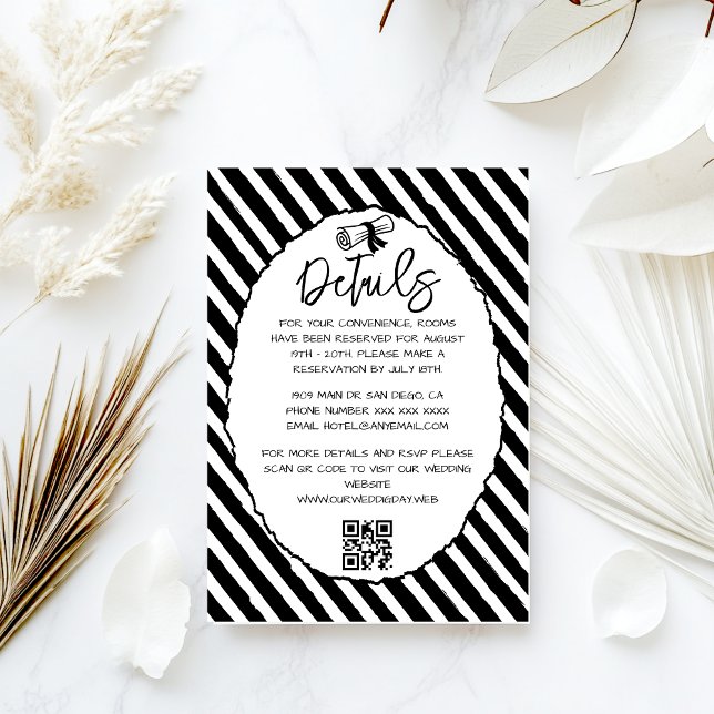 Black and White Wedding Details Enclosure Card (Creator Uploaded)
