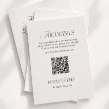 Black and White Wedding Details Qr Code