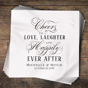 Black and White Wedding Elegant Typography  Napkin