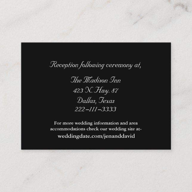 Black and White Wedding enclosure cards (Front)