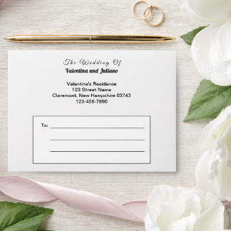 Black and White Wedding Envelope