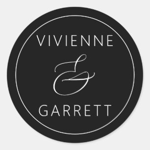 Black and White Wedding Envelope Seals