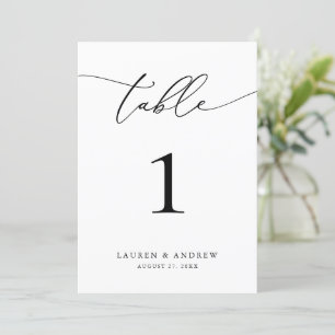 Black and White Wedding Event Table Number