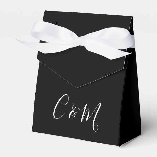 Black and White Wedding Favour Box (Front Side)