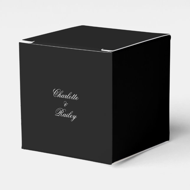 Black and White Wedding Favour Box (Front Side)
