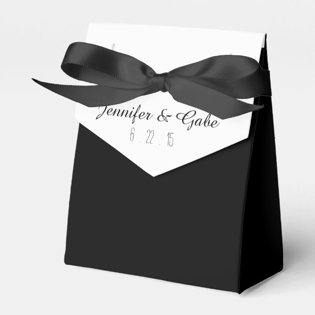 Black and White Wedding Favour Box (Front Side)