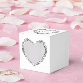 black and white wedding favour box