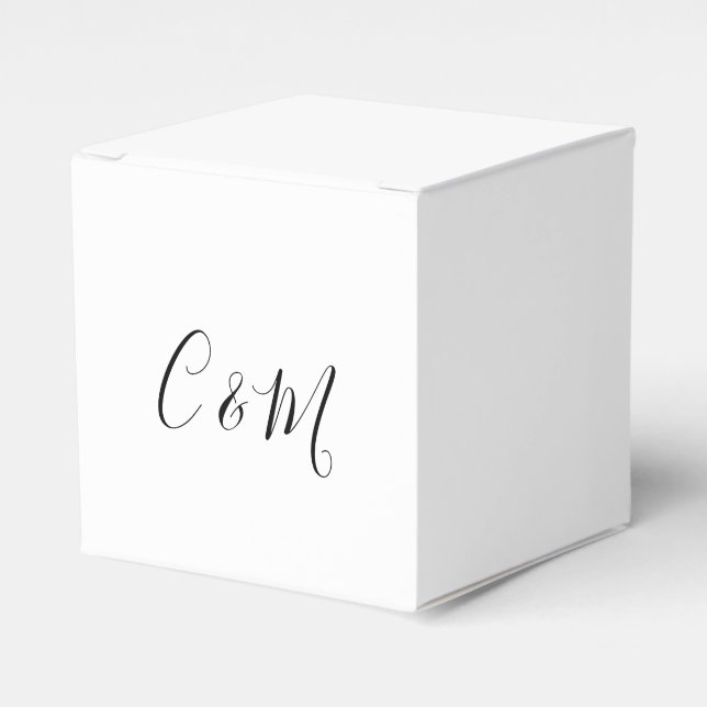 Black and White Wedding Favour Box (Front Side)