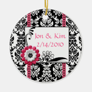 Black and white Wedding Favour Ornament