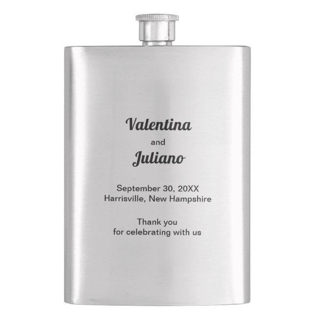 Black and White Wedding Flask (Front)