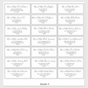 Black and White Wedding Guest Address Label