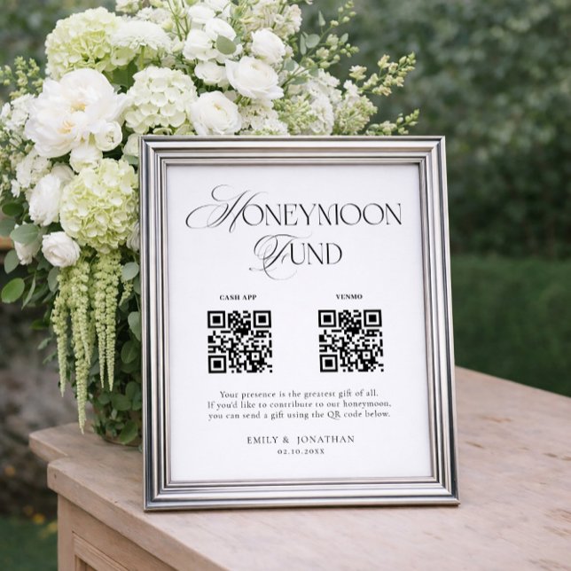Black and White Wedding Honeymoon Fund  Poster (Creator Uploaded)