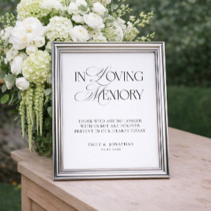 Black and White Wedding In Loving Memory  Poster