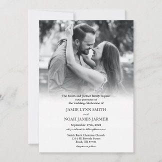 Black and white wedding invitation
