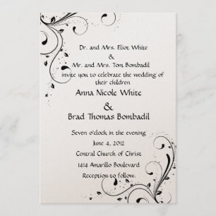 Black and White Wedding Invitation