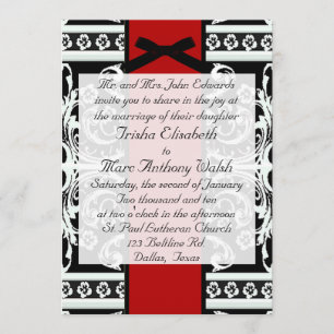Black and White Wedding Invitation