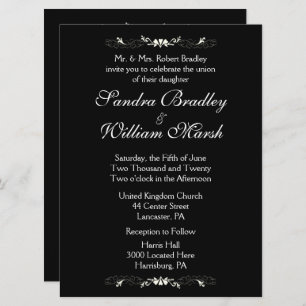 Black and White Wedding Invitation