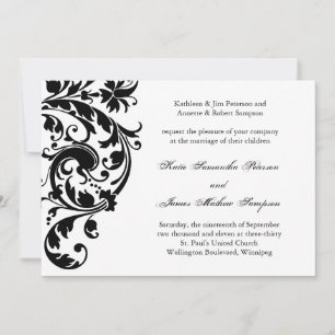Black and White Wedding Invitation
