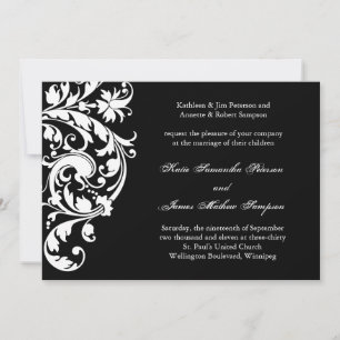 Black and White Wedding Invitation
