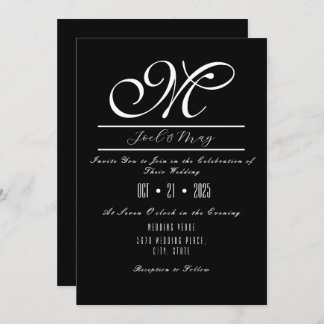Black and White Wedding Invitations
