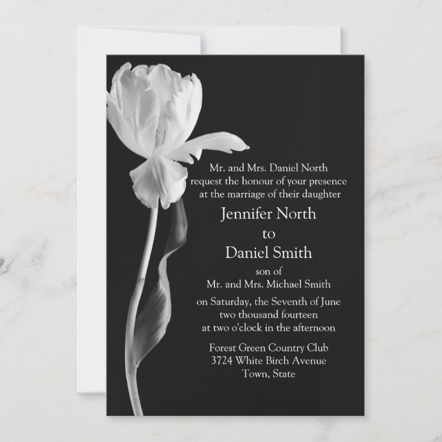 Black and White Wedding Invitations (Front)