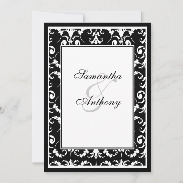 Black and White Wedding Invitations (Front)