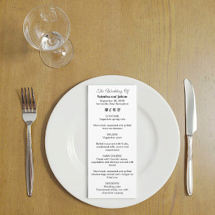 Black and White Wedding Menu Card