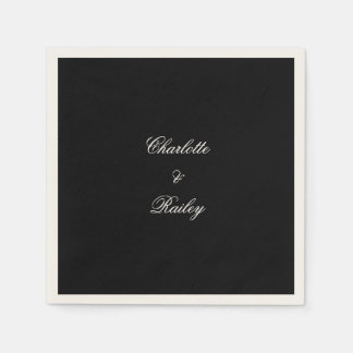 Black and White Wedding Napkin