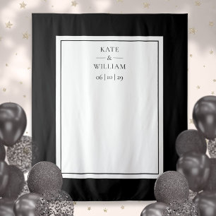 Black And White Wedding Photo Booth Backdrop Tapestry