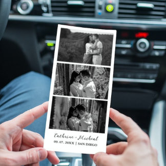 Black and white Wedding Photo booth strip frame Save The Date