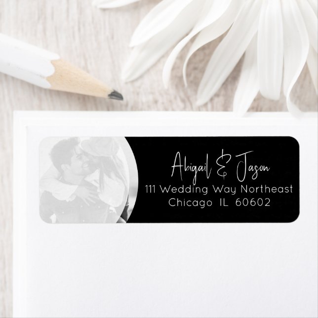 Black and White Wedding Photo Return Address (Insitu)