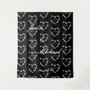 Black and White Wedding Photobooth Tapestry