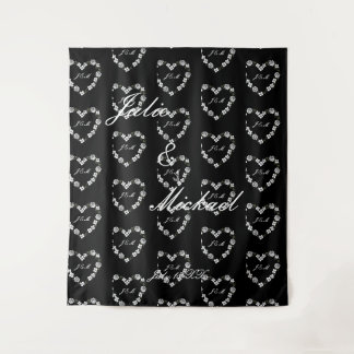 Black and White Wedding Photobooth Tapestry