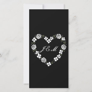 Black and White Wedding Program Holiday Card