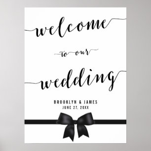 Black And White Wedding Reception Sign Print 18x24