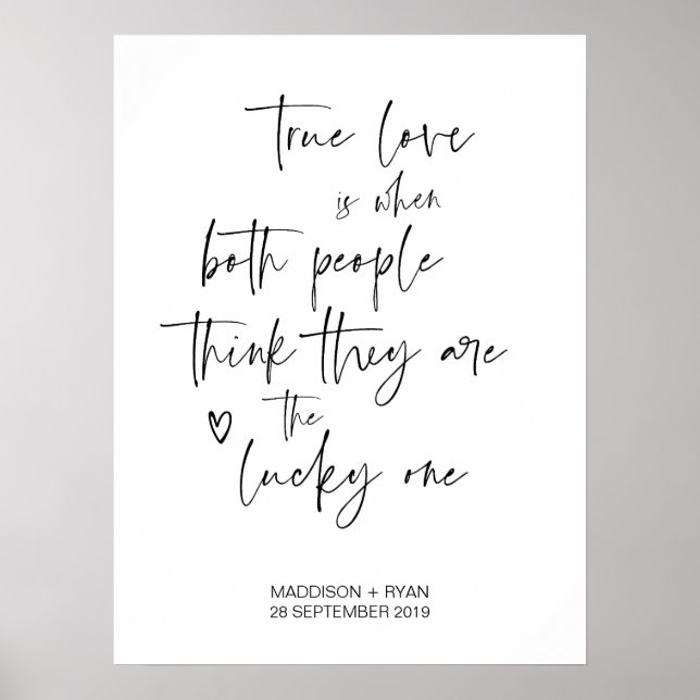 Black and White Wedding Reception Welcome Sign (Front)