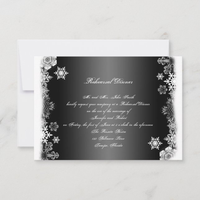 Black and White Wedding Rehearsal Dinner Invitation (Front)