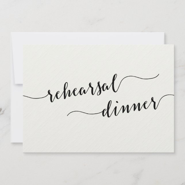Black And White Wedding Rehearsal Dinner Invites (Front)