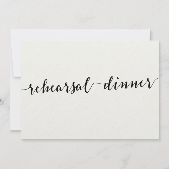 Black And White Wedding Rehearsal Invites (Front)